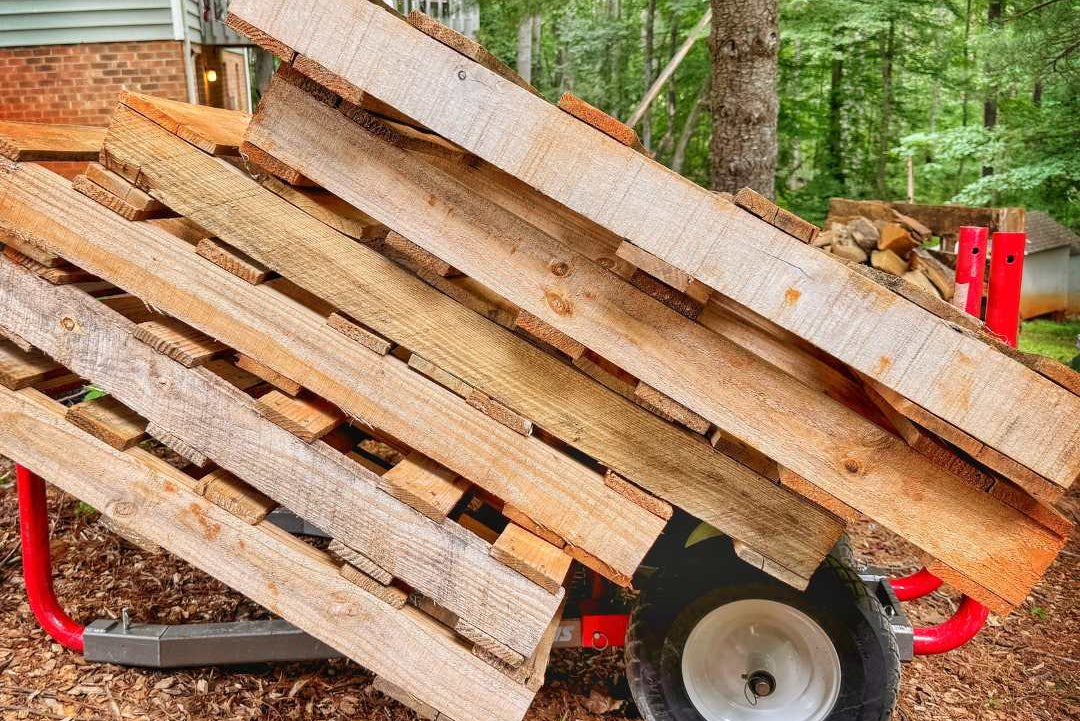 pallet stacked on the Rhino Tool System