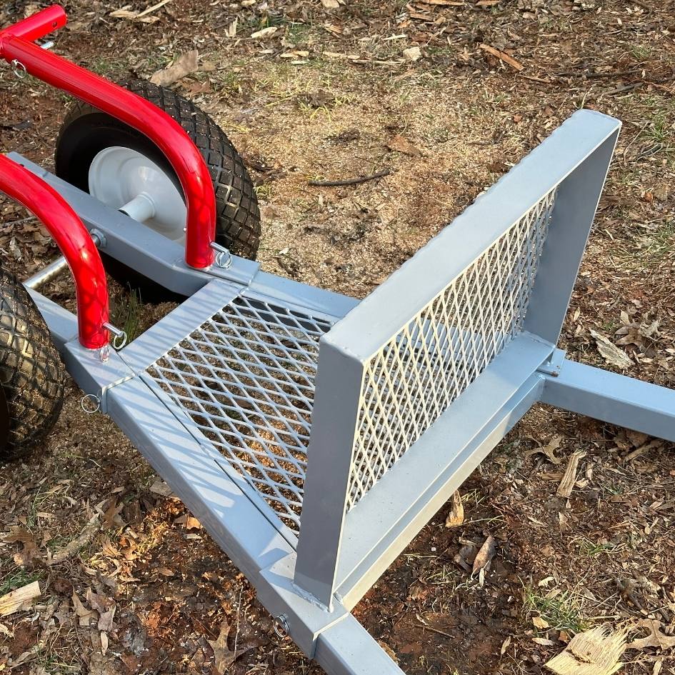 Log hauler configuration Rhino Tool Systems landscapers cart view of cart base for lumber hauling