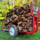 Log hauler configuration Rhino Tool Systems landscapers cart fully loaded with firewood