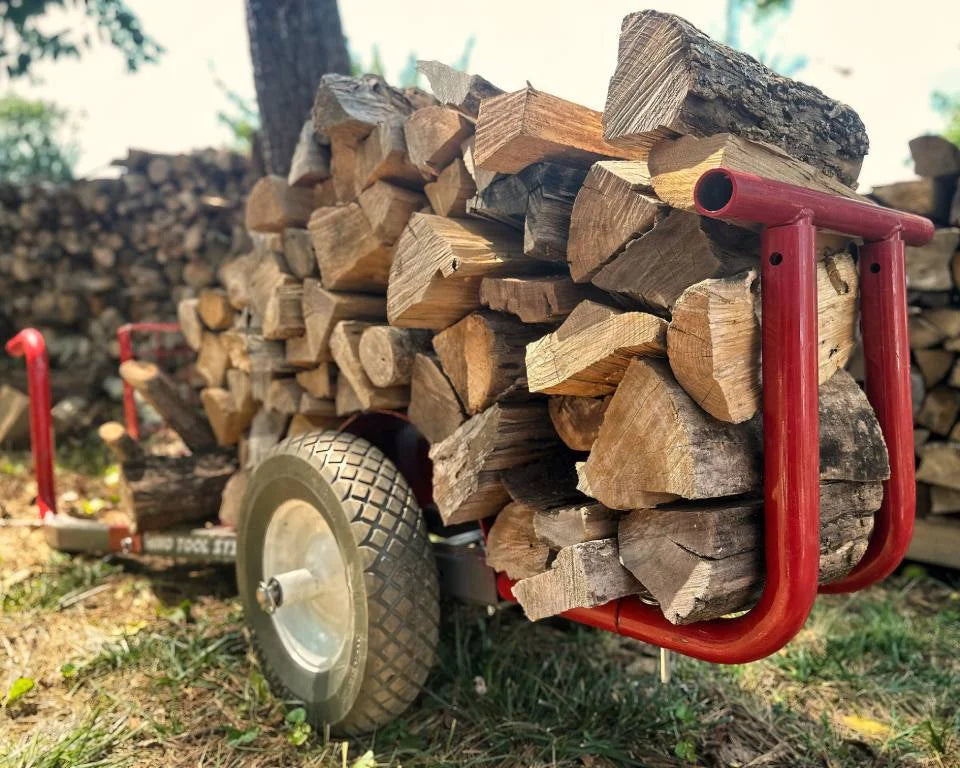 Firewood hauler configuration for Rhino Tool Systems garden cart