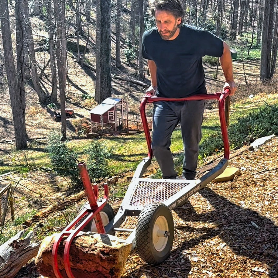 pushing the Rhino Too System loaded with a stone