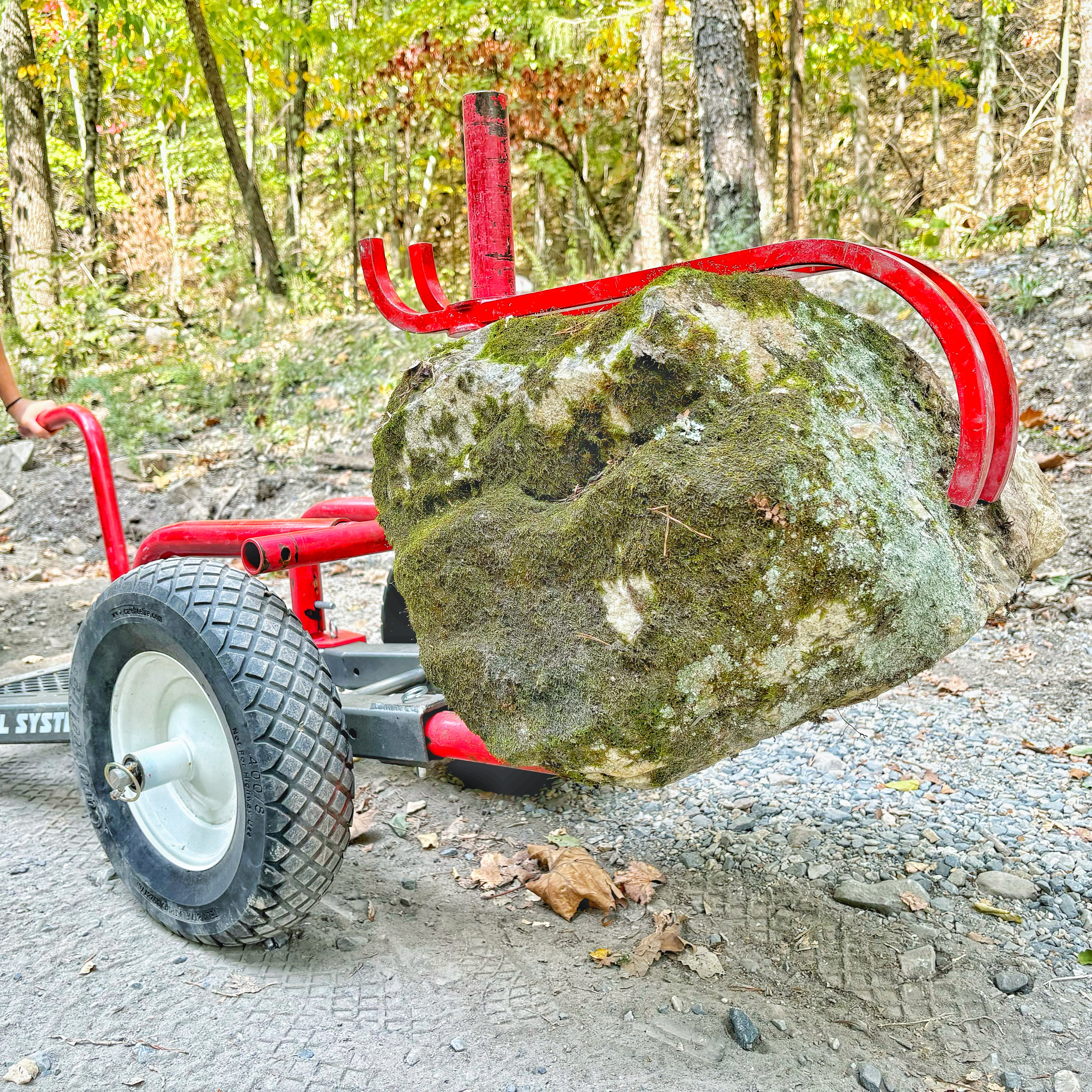 Rhino Tool Systems carrying large stone