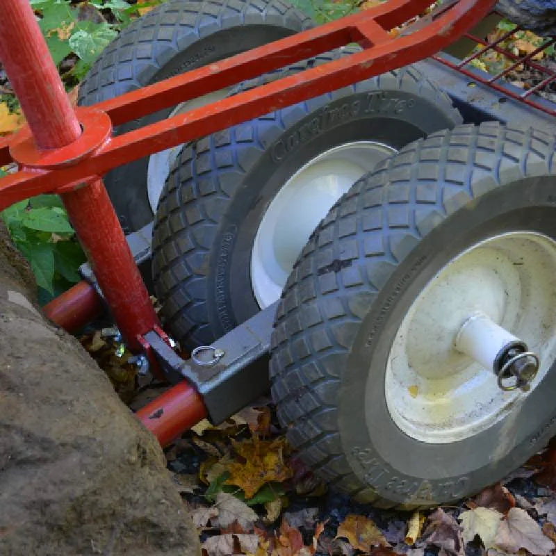 three wheel configuration of Rhino Tool Systems landscapers cart