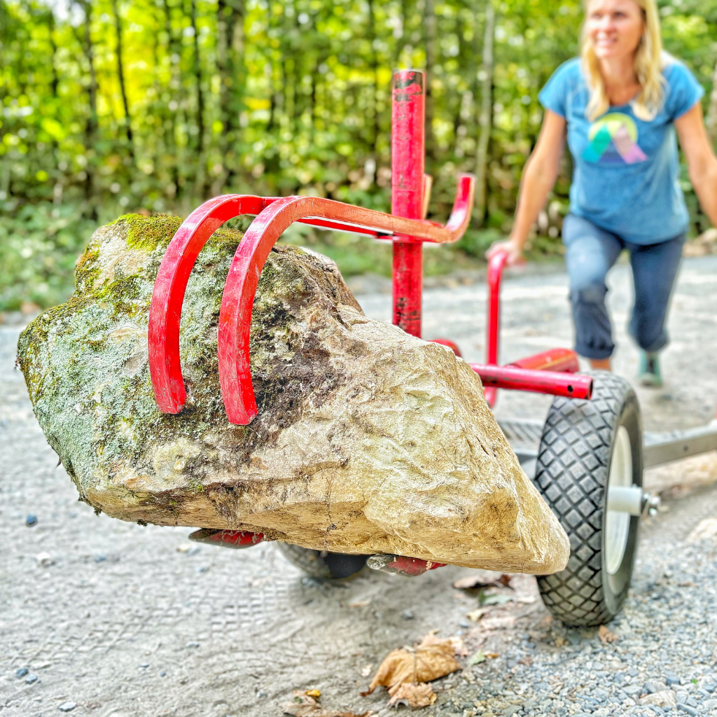 rhino tool systems rock hauler moving large stone 